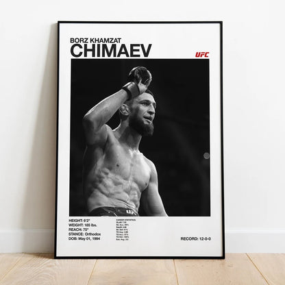 Monochrome UFC Fighter Poster