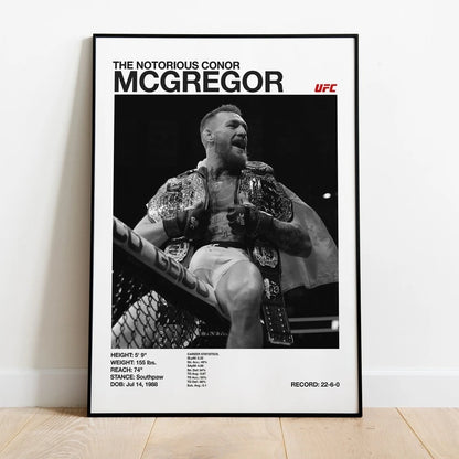 Monochrome UFC Fighter Poster