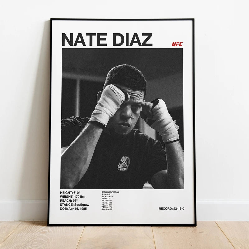 Monochrome UFC Fighter Poster