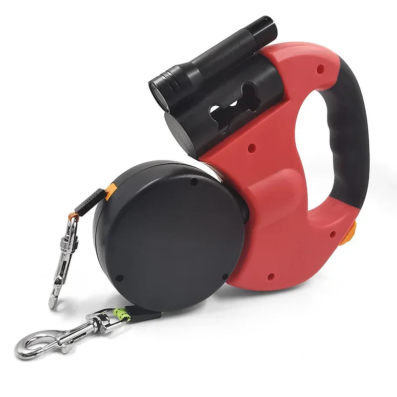 Anti-Tangle Dual Retractable Dog Leash