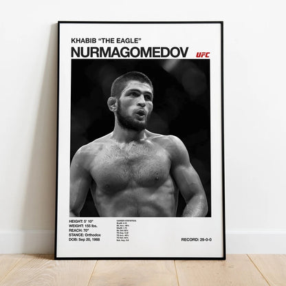 Monochrome UFC Fighter Poster