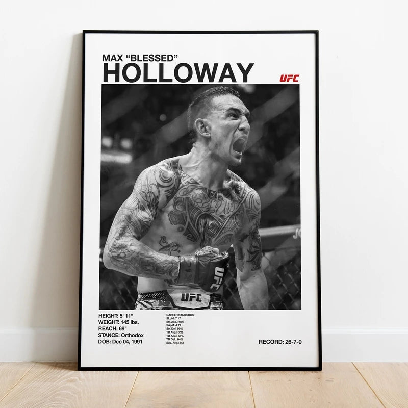 Monochrome UFC Fighter Poster