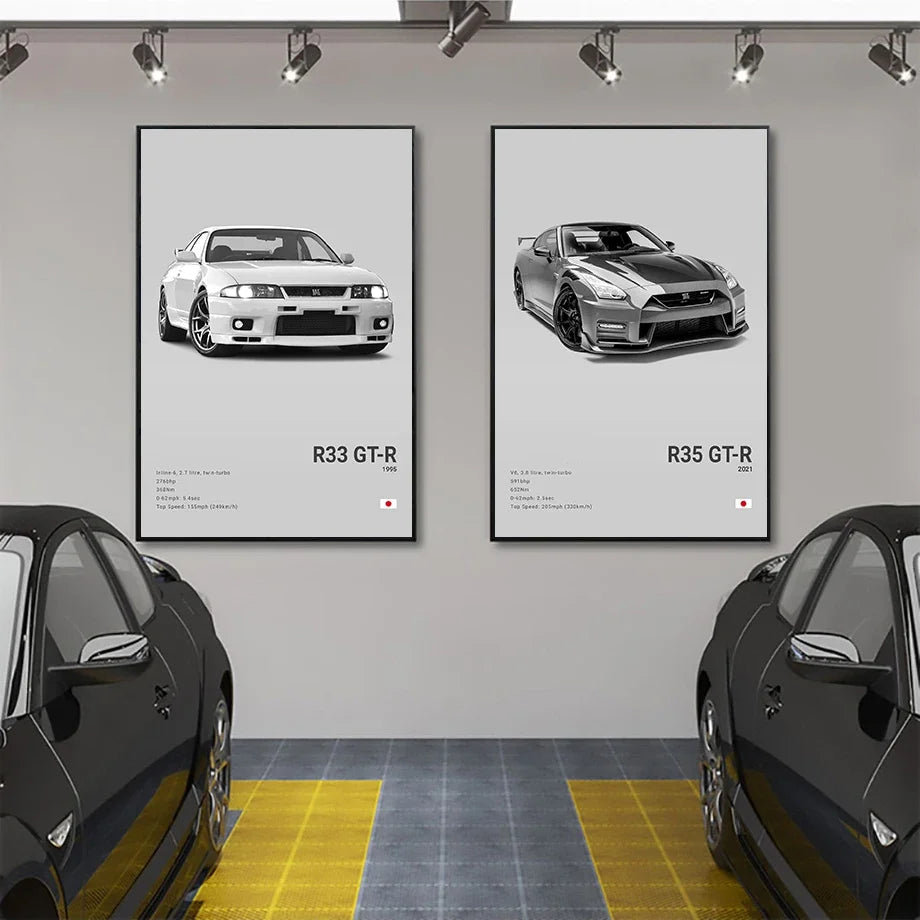 JDM Cars Canvas Wall Poster