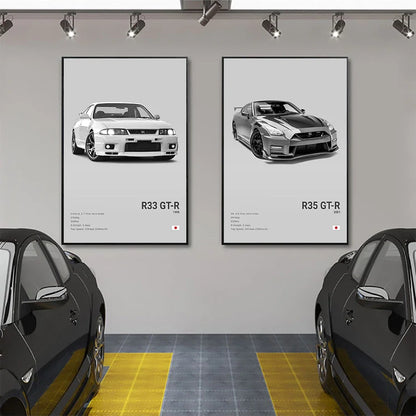 JDM Cars Canvas Wall Poster