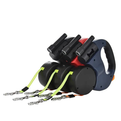 Anti-Tangle Dual Retractable Dog Leash
