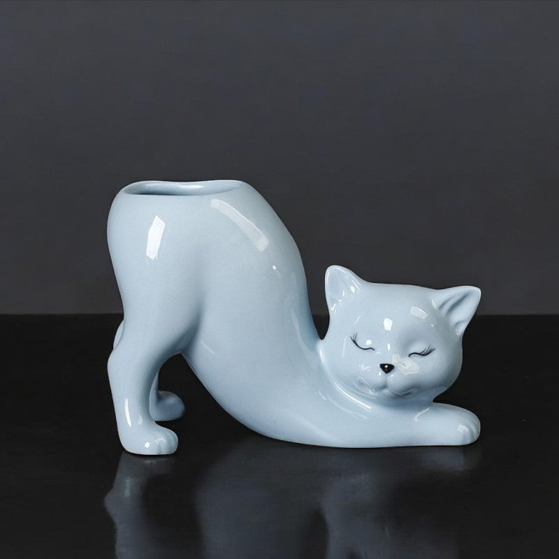 Ceramic Cat Vase