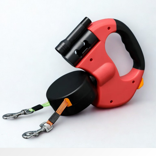 Anti-Tangle Dual Retractable Dog Leash