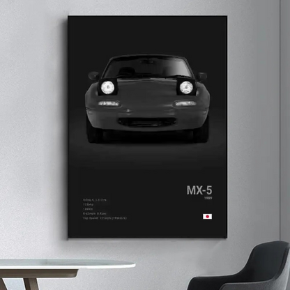 JDM Cars Canvas Wall Poster