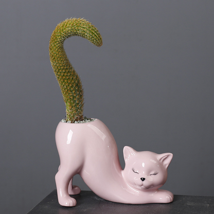 Ceramic Cat Vase