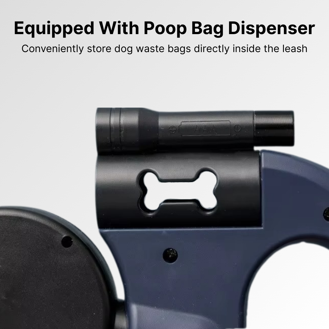 Anti-Tangle Dual Retractable Dog Leash