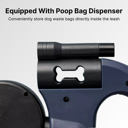 Anti-Tangle Dual Retractable Dog Leash