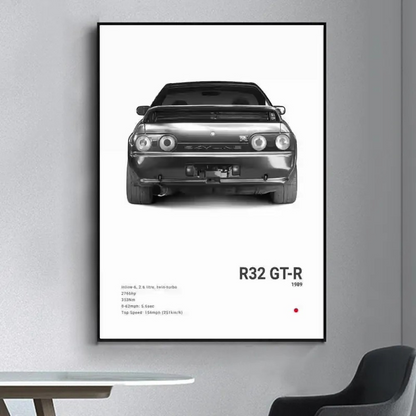 JDM Cars Canvas Wall Poster