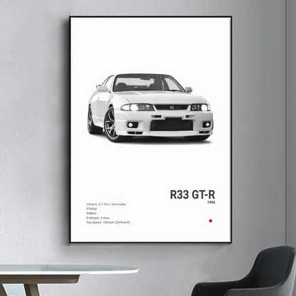 JDM Cars Canvas Wall Poster