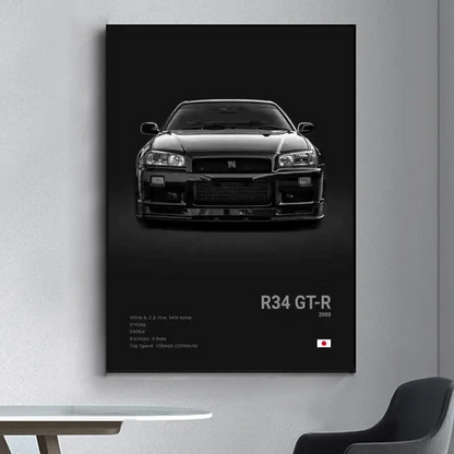 JDM Cars Canvas Wall Poster