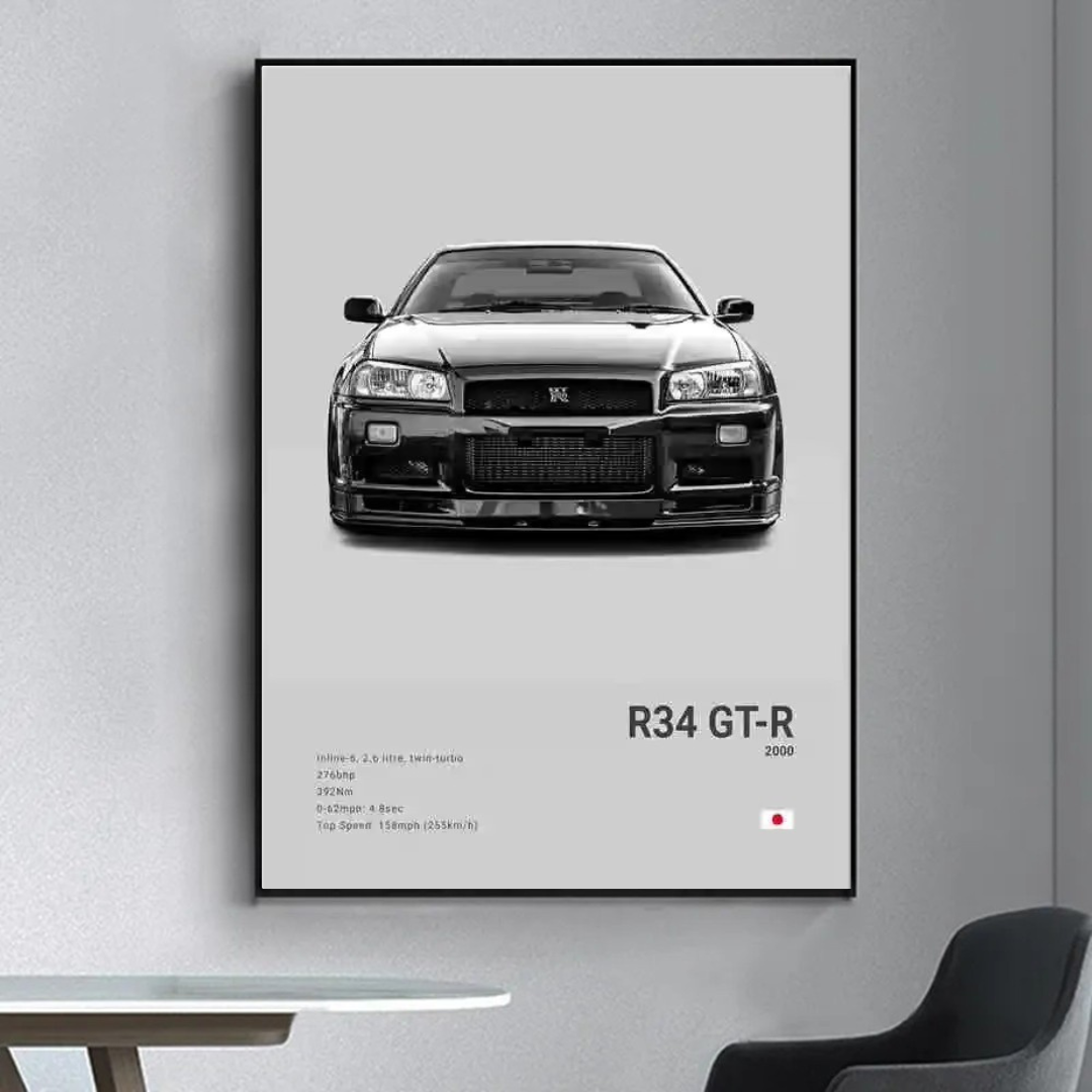 JDM Cars Canvas Wall Poster
