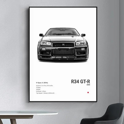 JDM Cars Canvas Wall Poster
