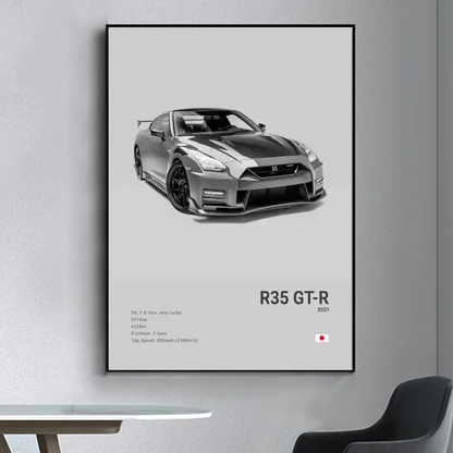JDM Cars Canvas Wall Poster