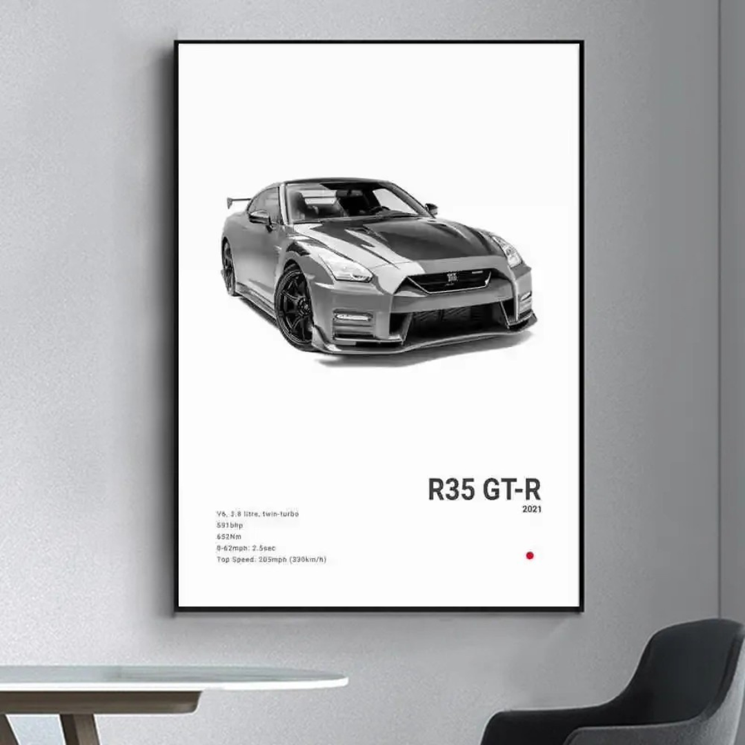 JDM Cars Canvas Wall Poster