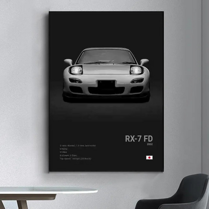 JDM Cars Canvas Wall Poster