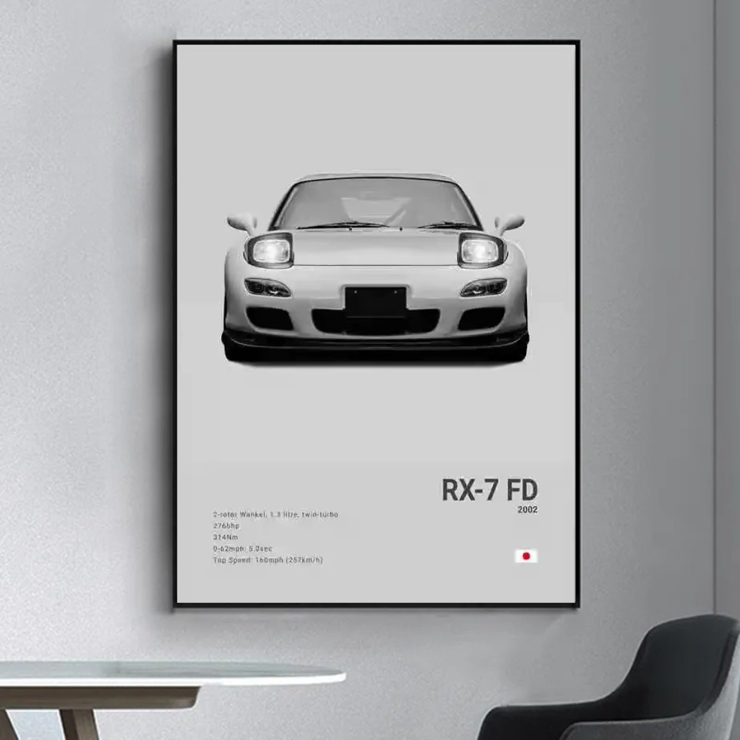 JDM Cars Canvas Wall Poster