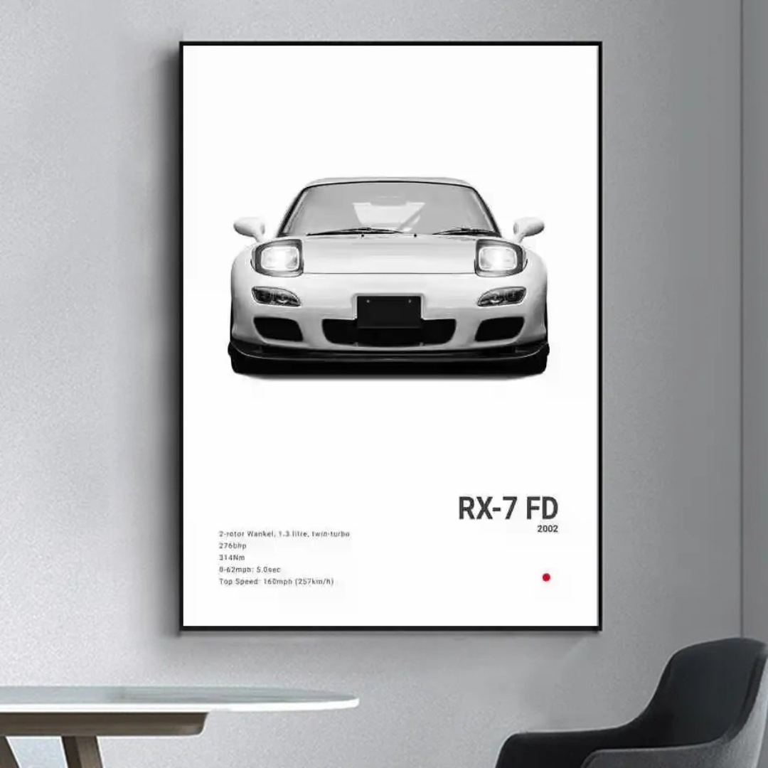 JDM Cars Canvas Wall Poster